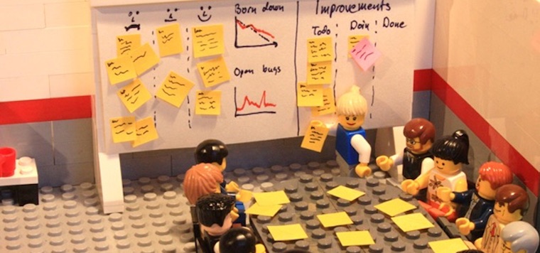 Agile retrospective with lego figures